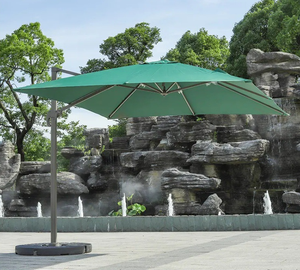 Aluminio redondo cuadrado Deluxe Roma Offset paraguas al aire libre colgante paraguas voladizo Patio sombrilla paraguas - Product Image 1