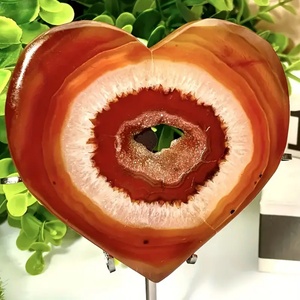 Venta al por Mayor de Piedras Preciosas Naturales Pulimentadas en Forma de Corazón, Tallado de Cristal, Piedra de Ágata Blanca en Forma de Corazón para Regalo - Product Image 2