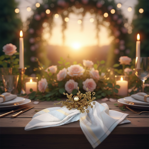 แหวนผ้าเช็ดปากงานแต่งงานลายดอกไม้แฟนซีจากอินเดีย - Product Image 3