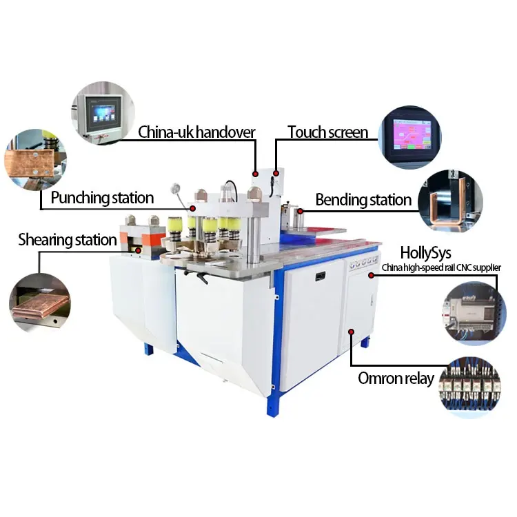 Mesin Busbar hidrolik multifungsi mesin Busbar tembaga Cnc mesin Busbar tembaga