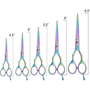 Tijeras Profesionales para Cabello de Acero Inoxidable 440C, 62mm, Cabeza Recta, Cromadas, para Uso Estético, Pulido Fino - Product Image 3