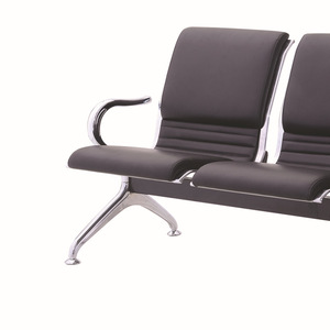 Sillas de espera europeas C503PPH, color gris plateado, con acolchado de cuero completo, para uso hospitalario, en fila. - Product Image 1