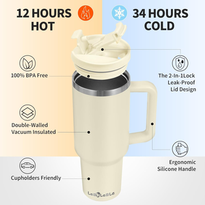2026Hot 40oz Adventure Leakproof Travel Vacuum Insulated 304 Stainless Steel Eco-Friendly Tumbler with Handle and for - Product Image 2