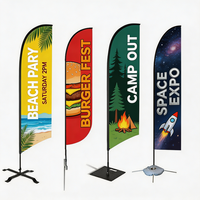 Drapeaux plume promotionnels personnalisés pour l'extérieur, bannières publicitaires économiques, impression par sublimation, logo imprimé, drapeaux de plage résistants au vent