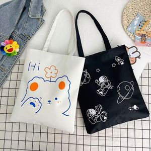 Sac fourre-tout et bandoulière multifonctionnel en toile personnalisable avec motifs, idéal pour femmes, imprimé artistique littéraire et de dessins animés - Product Image 2