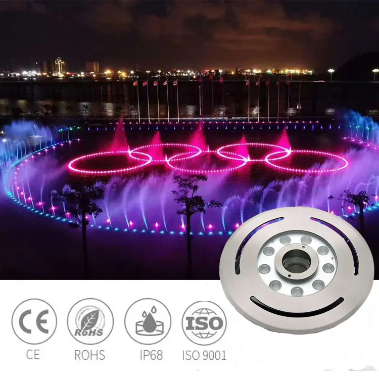 hot selling ip68 12v 3w rgb waterproof stainless steel led underwater jet lamp fountain nozzle light