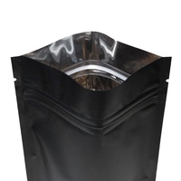 Sachets Doypack autoportants en plastique noir mat pour café avec fermeture éclair et valve