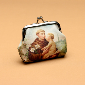 Sacs d'emballage pour bijoux à thème Vierge Marie catholique, mini-sacs colorés pour rangement de chapelets, pochettes à chapelet à fermeture Kiss-Lock, porte-monnaie, vente en gros - Product Image 2