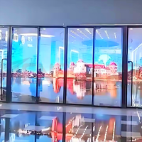 Écran d'affichage LED flexible transparent ultra-fin avec SDK et OEM pour solution publicitaire sur mur-rideau en verre intérieur