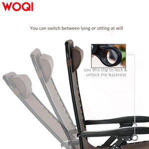 WOQI <span class=keywords><strong>Chaise</strong></span> pliante moderne <span class=keywords><strong>anti</strong></span>-<span class=keywords><strong>gravité</strong></span> avec oreiller et porte-gobelet <span class=keywords><strong>Chaise</strong></span> pliable pour le camping en plein air et le salon - Product Image 5