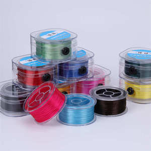 Haute qualité plat soie <span class=keywords><strong>ligne</strong></span> extensible cristal perlé 0.8mm haute <span class=keywords><strong>ligne</strong></span> extensible à la main bricolage Bracelet collier bijoux corde - Product Image 1