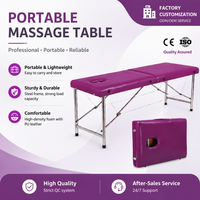 Lit de massage pliable portable en cuir synthétique au design moderne pour la salle de sport et la salle de bain