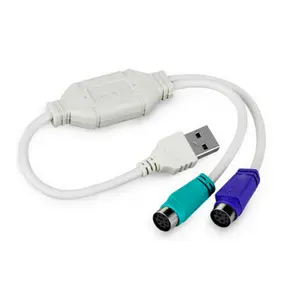 USB A ל-2 x PS/2 כבל ממיר מתאם אקטיבי USB-A PS2