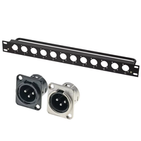Panneau de brassage vierge 1U 19 pouces 12 ports de type D, pré-perforé pour connecteurs audio-vidéo XLR avec support
