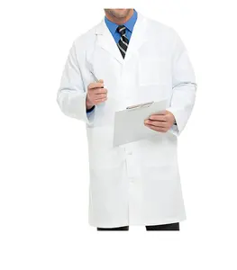 Individuelles LOGO professionelle Unisex Baumwolle Polyester Krankenhausenuniformen Medizinische Wissenschaft Doktor Krankenschwester Kleidung weißer Laborkot
