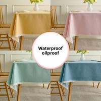 Nappe de table en PVC tissé personnalisable, imperméable, résistante à l'huile, sans lavage, de luxe léger, haut de gamme, couleur unie, pour salle à manger