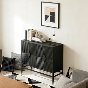 Modern 2 <b>Door</b> Wooden Storage Cabinet With Metal Legs 31.5 In For Living Room Entryway - Product Image 3
