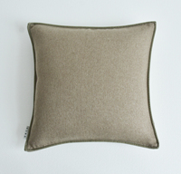 Coussin décoratif Evergreen en velours mat camel avec bordure, oreiller carré pour lit, canapé, décoration de maison