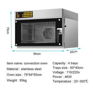 Commercial Catering Equipment 4 Tray Capacity Hot air Circulation <strong>Roaster</strong> Convection <strong>Oven</strong> for Baking - Product Image 2