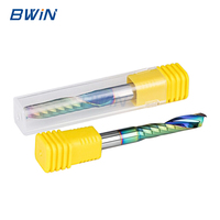 Fraise à un seul dents en carbure de tungstène avec revêtement DLC micro-grain finition miroir et revêtement arc-en-ciel pour l'aluminium