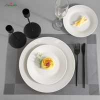 Assiettes plates en porcelaine blanche simples et rondes en gros, pas chères, pour la restauration, les hôtels, les mariages et la maison
