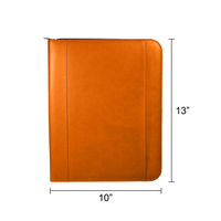 Classeur portable en cuir A4 orange avec logo en relief, dossier de documents en carton en cuir PU