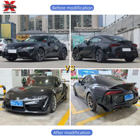 Kit aérodynamique en fibre de carbone style TRD : Lame avant, jupes latérales, canards arrière, garnitures de portières, aileron arrière pour Toyota Supra A90 A91 2019-2025