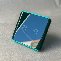 Interrupteur intelligent Zigbee 3.0 Smart Life 16A en aluminium et verre, 2 gangs, relais magnétique, sans neutre, UE/Royaume-Uni, vert foncé
