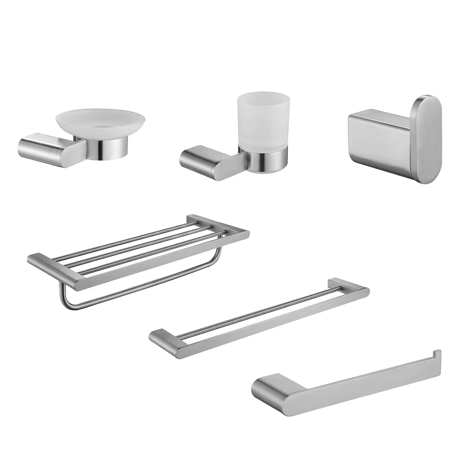 Roestvrijstalen 304 Sanitair Fabriek Muur Gemonteerde Badkamer Hardware Sets Toilet Accessoires