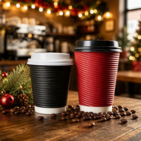Gobelet à double paroi avec logo, gobelets à café en papier ondulé à double paroi, gobelets jetables pour boissons chaudes, café, thé au lait, gobelet en papier double avec couvercle