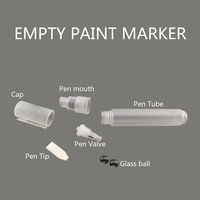 Marqueurs de peinture vides à pointe plate de 8 mm pour le bricolage, réutilisables, à extrémité ouverte, pour divers types d'encre - Vente en gros
