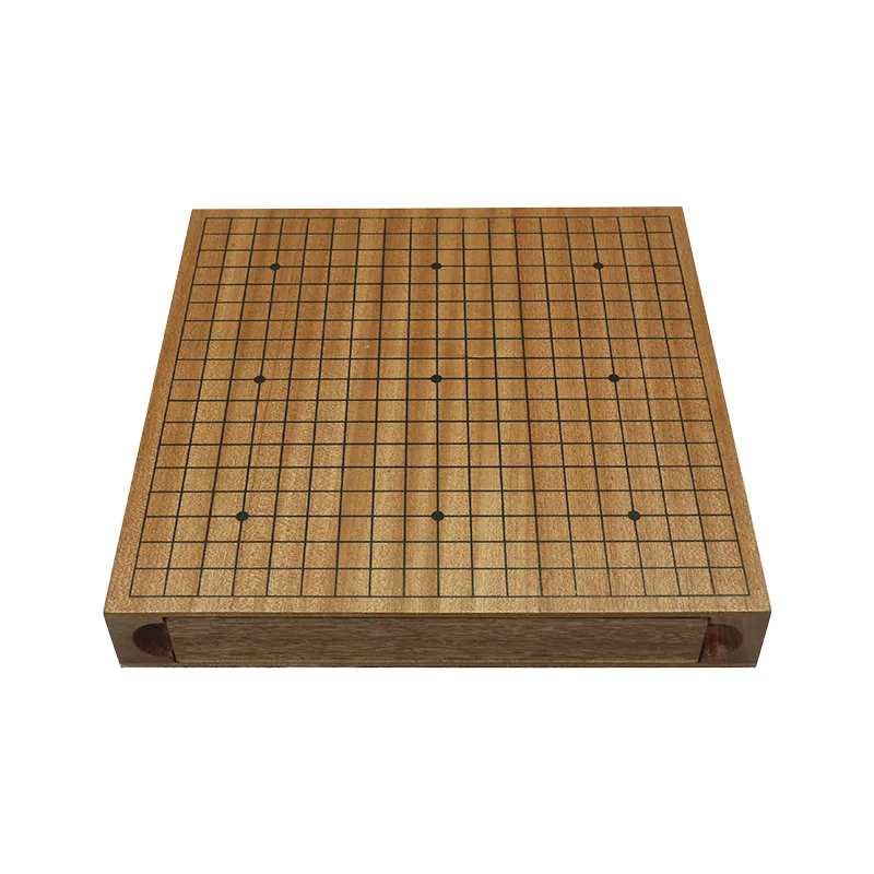 Jogo de tabuleiro GO de madeira com gavetas de armazenamento, jogo clássico de mesa Goban 2 jogadores, pedras GO convexas únicas, madeira natural durável