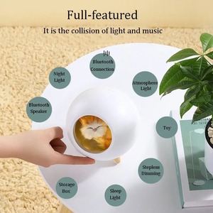 Touch LED Cute Little Pet House LED Rechargeable Atmosphere Night Light Portable Bluetooth Speaker Music Led Desk <b>Table</b> Lights - Product Image 4