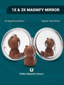 Espejo de Bolsillo Plegable de Cuero Blanco de Alta Calidad, Espejo Compacto Portátil con Logotipo Personalizado para Maquillaje - Product Image 2