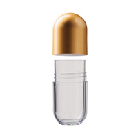 Flacon en plastique de luxe de 50 ml en forme de capsule, de qualité alimentaire, pour pilules, compléments alimentaires, vitamines, emballage personnalisé avec logo.