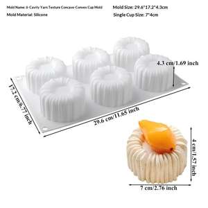 Moule à gâteau mousse professionnel en silicone à rainures, résistant aux hautes températures, facile à démouler pour les desserts <span class=keywords><strong>Charlotte</strong></span> et français - Product Image 2