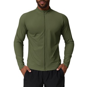 Veste de sport zippée pour homme, séchage rapide, respirante, coupe-vent, polyester et élasthanne, pour la course à pied et la salle de sport - Product Image 1