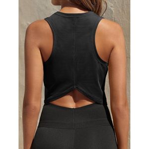 Débardeur court personnalisé pour femme, sans manches, col rond, respirant, pour le yoga et l'entraînement - Product Image 2