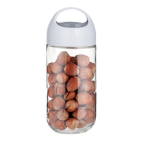 Contenedor de Almacenamiento de Alimentos Apilable, Reutilizable y Hermético con Tapas y Asas para Cocina, Contenedores de Vidrio para Almacenamiento en Despensa
