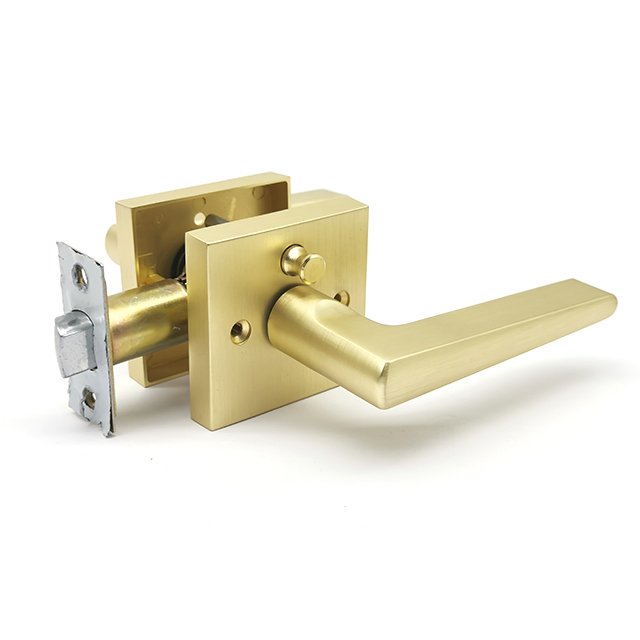 Alças Privacy lever Door Lock e Banheiro sem Keyless Door Lock Heavy Duty Satin Brass fechadura da porta