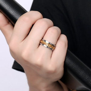 써지컬 스틸 남성용 회전 체인 반지 불안 해소 패션 링 - Product Image 5