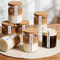 Venta al por Mayor de Velas Aromáticas Navideñas, Velas de Aromaterapia con Aroma a Café, Decoración Ecológica para el Hogar, Vela de Lujo de Cera de Soja Personalizada