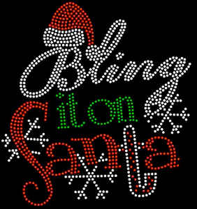 Caro Babbo Natale, loro sono i più cattivi! Trasferibili termici con strass natalizi brillanti, strass termoadesivi piatti in vetro. - Product Image 6