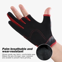 Gants de pêche fins et respirants Vilico modèle A0126 pour hommes, en polyamide, à trois doigts coupés, antidérapants, pour l'été et la protection solaire