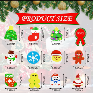 150 pezzi graziosi Mini gomma-fiocchi di neve animali di natale-pet da scrivania alla rinfusa per classe premi per i compiti scolastici bomboniere - Product Image 1
