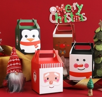 Nouveaux cadeaux de dessin animé créatifs de noël mignons fenêtre ouverte sacs de bonbons pour enfants de poche boîte de papier cadeau de réveillon de noël