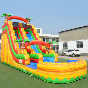Toboggan aquatique gonflable commercial de 20 pieds en forme de palmier tropical <span class=keywords><strong>avec</strong></span> piscine, toboggan aquatique en PVC robuste pour parc d'attractions et <span class=keywords><strong>location</strong></span> d'événements - Product Image 2