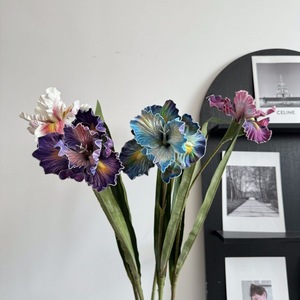 Fleurs d'iris artificielles de couleurs mélangées, gaufrage par injection, décoration intérieure, photographie en studio - Product Image 3