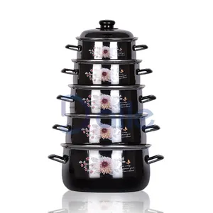 Ensemble d'ustensiles de cuisine en émail, en acier au carbone, avec décalcomanie personnalisable, offre spéciale, 5 pièces - Product Image 1