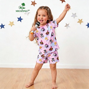 Miozing - Conjuntos de Pijamas de Verano para Bebés con Estampado de Superhéroes, Ropa Infantil para Niñas, Conjuntos de Pijamas de Bambú al por Mayor - Product Image 1